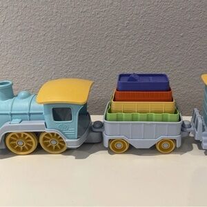 Green Toys Shape Sorter Train w/ Stacking Cargo Cars – Toddler Toy